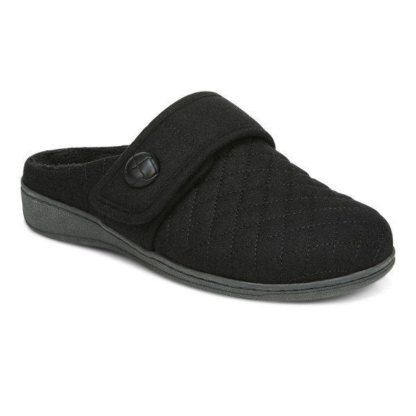 Vionic Slippers Ireland - Carlin Slipper Black - Womens Shoes Discount | FXOWM-7613